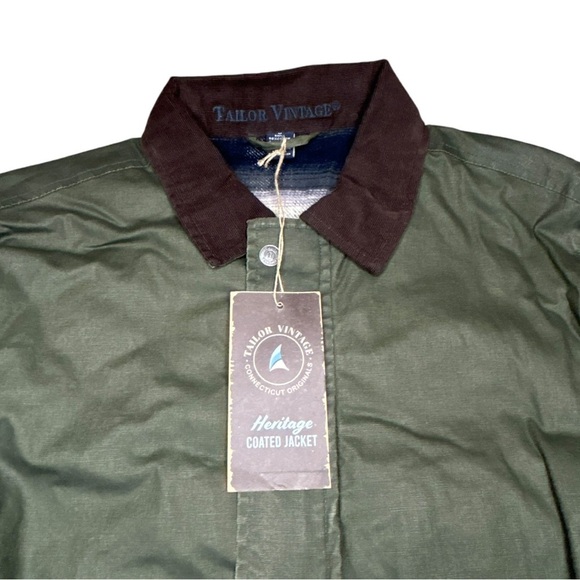Tailor Vintage Heritage Men’s Forest Green Waxed Jacket Zip Up Jacket Medium - Picture 10 of 15